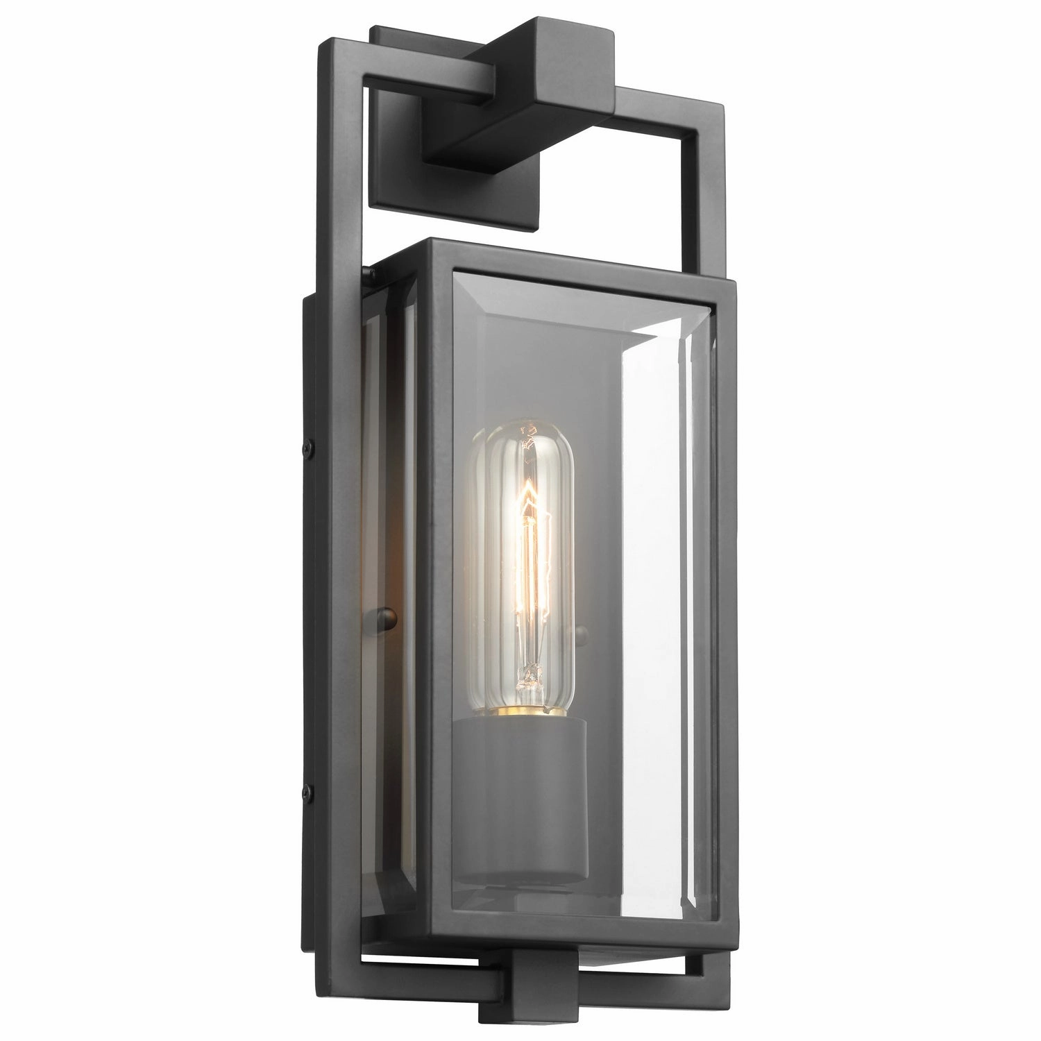 Exhibit One Light Wall Lantern Matte Black