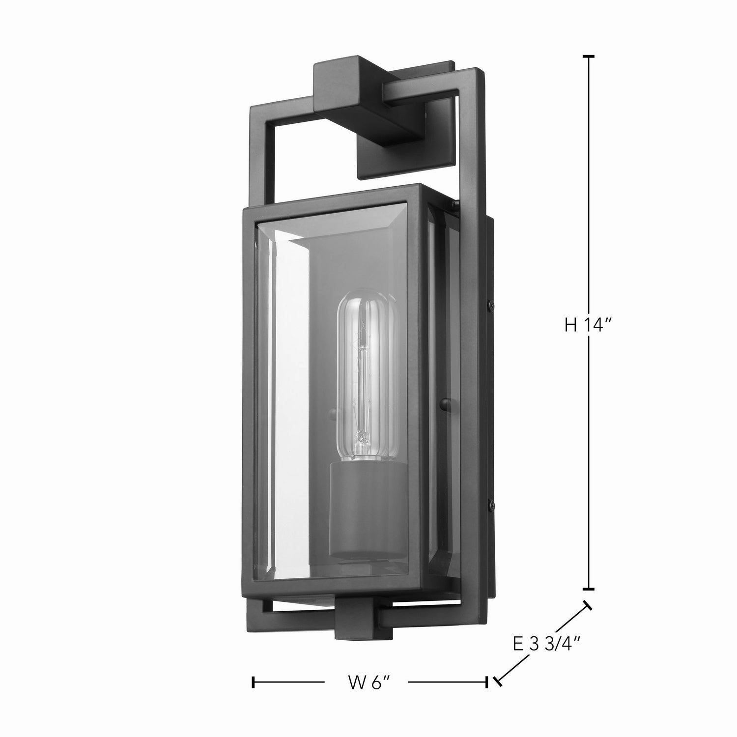 Exhibit One Light Wall Lantern Matte Black