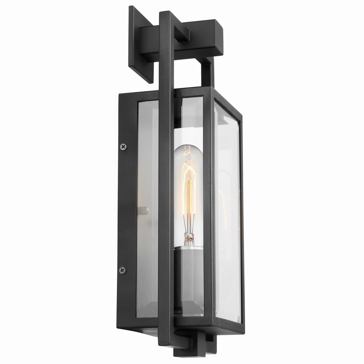 Exhibit One Light Wall Lantern Matte Black