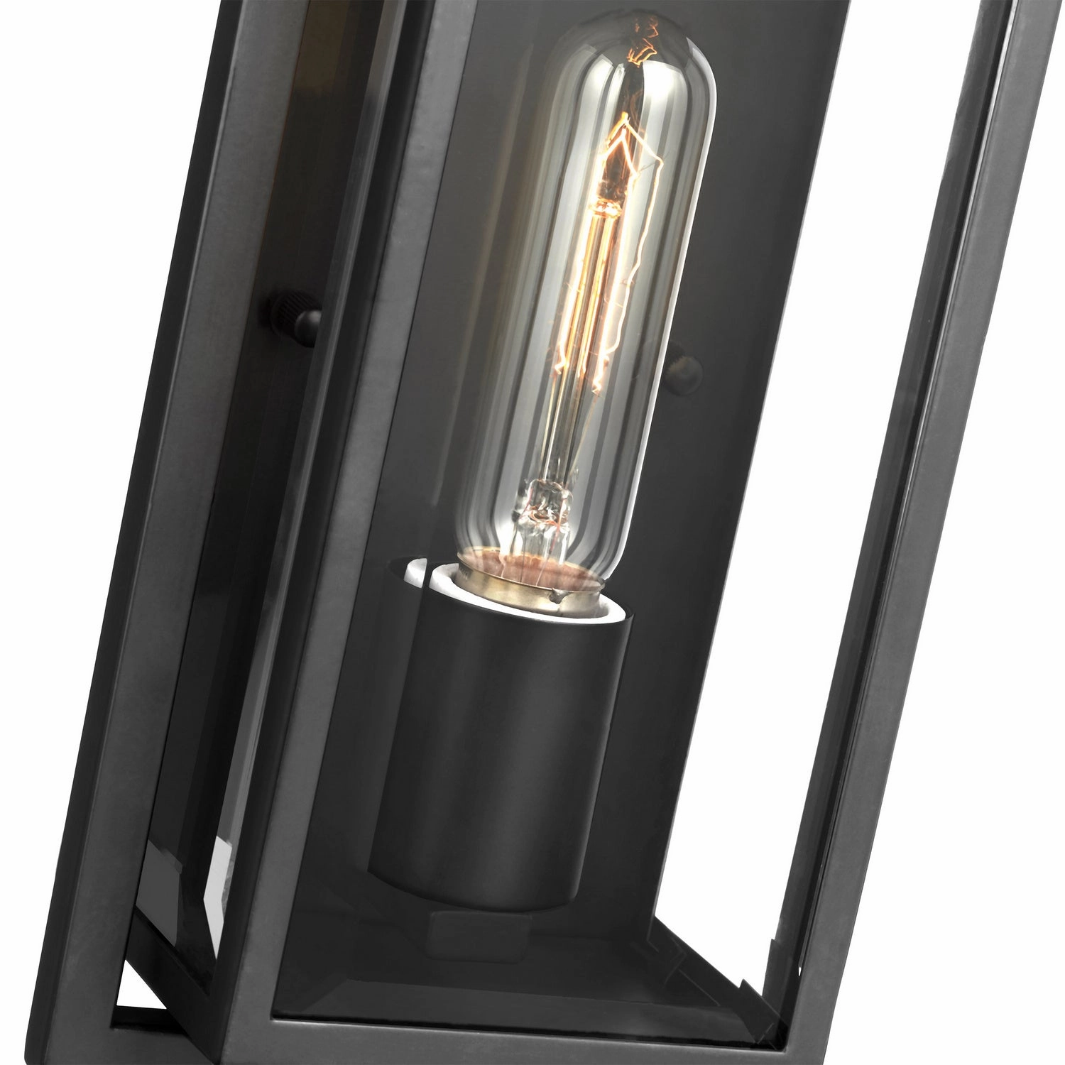 Exhibit One Light Wall Lantern Matte Black