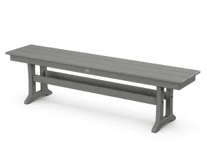 Farmhouse Trestle 65" Benchoutdoor patio dining furniture set