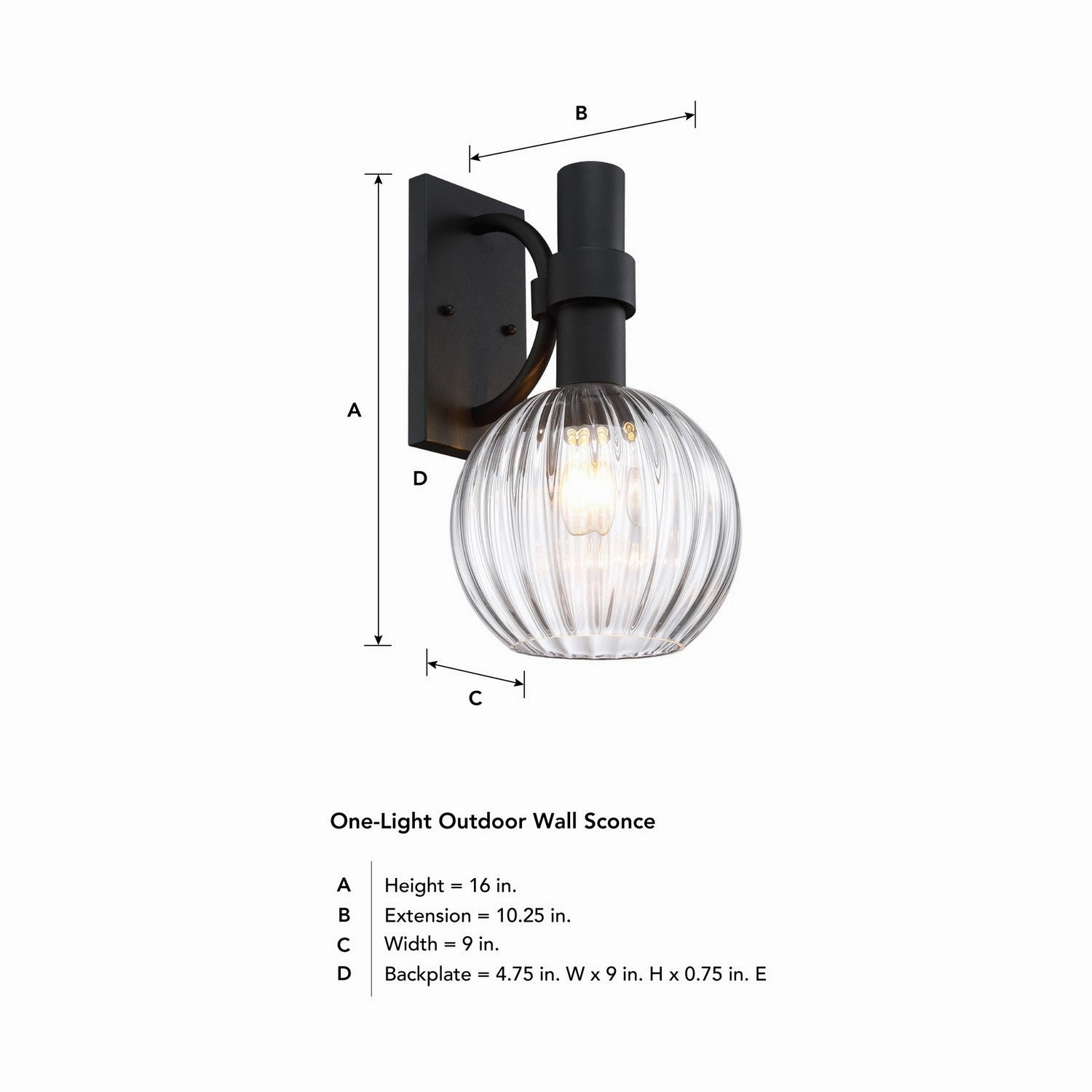 Fernwood One Light Outdoor Wall Sconce Matte Black