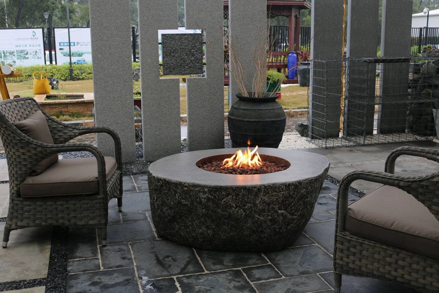 Fiery Vesuvius Fire Table - Natural Gas
