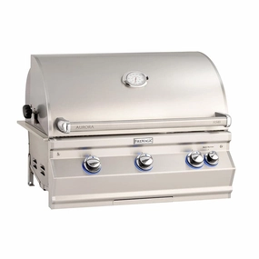 Fire Magic Aurora 30" Built-In Gas Grill with Backburner, Rotisserie Kit & Analog Thermometer A540i professional outdoor BBQ grill set