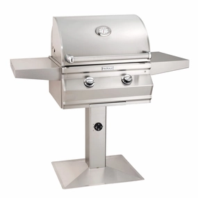 Fire Magic Choice Multi-User 24" CM430s Patio Post Grill CM430s-RT1N(P)-P6 stainless steel BBQ grill with side table