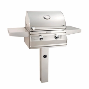 Fire Magic Choice Multi-User 24" Ground Post Grill CMA430s-RT1N(P)-G6 stainless steel BBQ grill with side table