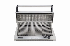 Fire Magic Deluxe Classic Legacy 24" Drop-In Countertop Gas Grill stainless steel BBQ grill with side table