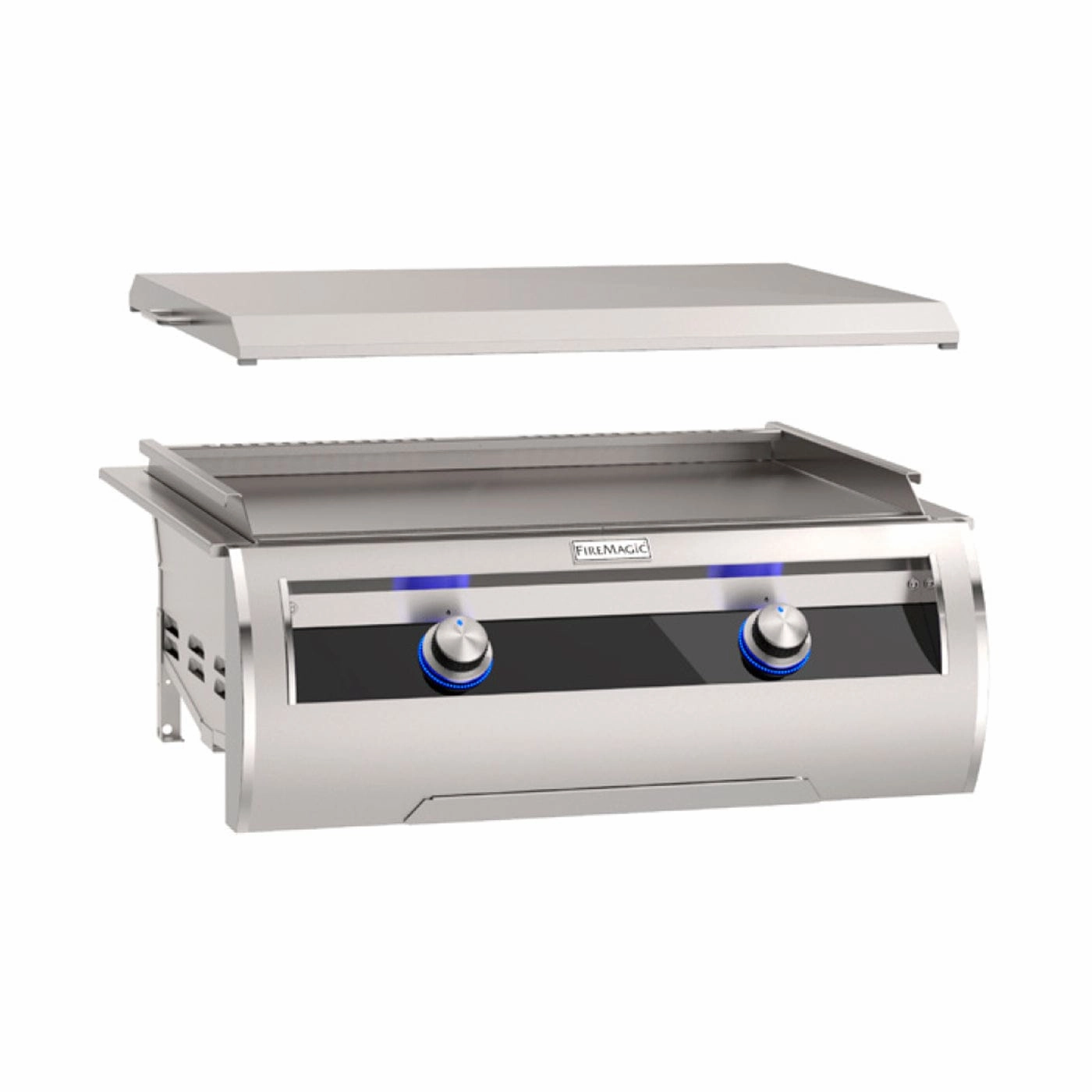 Fire Magic Echelon Diamond 30" Built-In Gas Griddle with Black Glass Control Panel and Back-Lit Knobs E660i-1T4 heavy-duty flat top grilling station