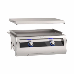 Fire Magic Echelon Diamond 30" Built-In Gas Griddle with Black Glass Control Panel and Back-Lit Knobs E660i-1T4 heavy-duty flat top grilling station