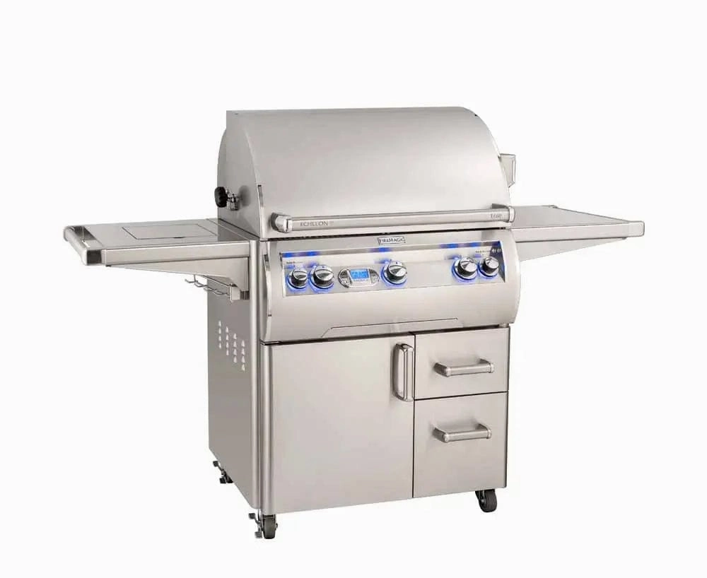 Fire Magic Echelon Diamond 30" Portable Grill with Digital Thermometer & Flush Mounted Single Side Burner E660s professional outdoor BBQ grill set