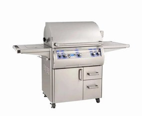 Fire Magic Echelon Diamond 30" Portable Grill with Digital Thermometer & Flush Mounted Single Side Burner E660s professional outdoor BBQ grill set