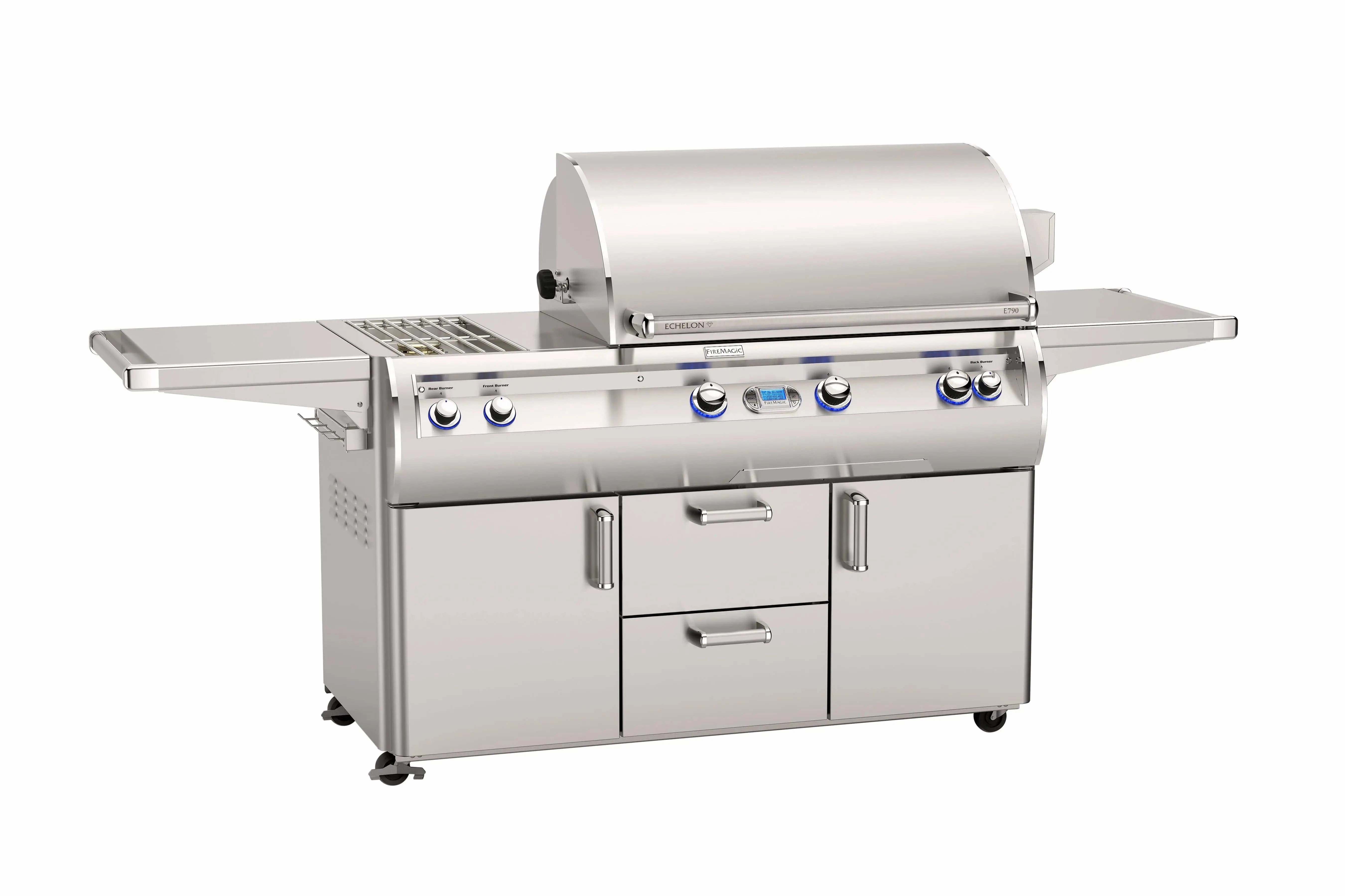 Fire Magic Echelon Diamond 36" Portable Grill with Digital Thermometer & Double Side Burner E790s professional outdoor BBQ grill set
