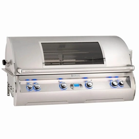 Fire Magic Echelon Diamond 48" Built-In Grill with Digital Thermometer E1060i stainless steel BBQ grill with side table