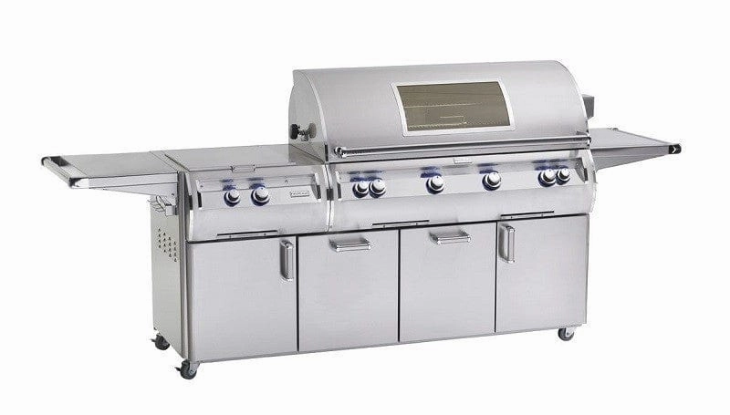 Fire Magic Echelon Diamond 48" Portable Grill with Analog Thermometer & Power Burner E1060s stainless steel BBQ grill with side table