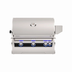 Fire Magic Echelon E660i Built-In Grill Analog Thermometer stainless steel BBQ grill with side table