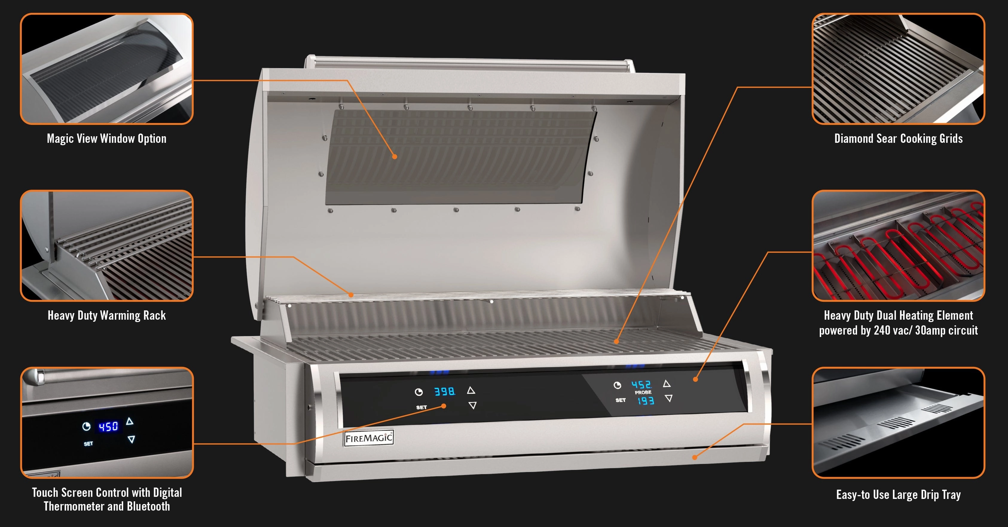 Fire Magic EL500i Two Controls with Window Electric Grill EL500i-4Z1E-W