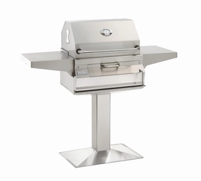 Fire Magic Stainless Steel 24" Patio Post Mount Charcoal Grill 22-SC01C-P6 professional outdoor BBQ grill set