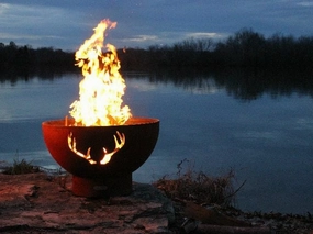 Fire Pit Art Antlers 36-inch Match Lit Fire Pit Antlers-PENTA24-200BTUportable outdoor fire pit with lid