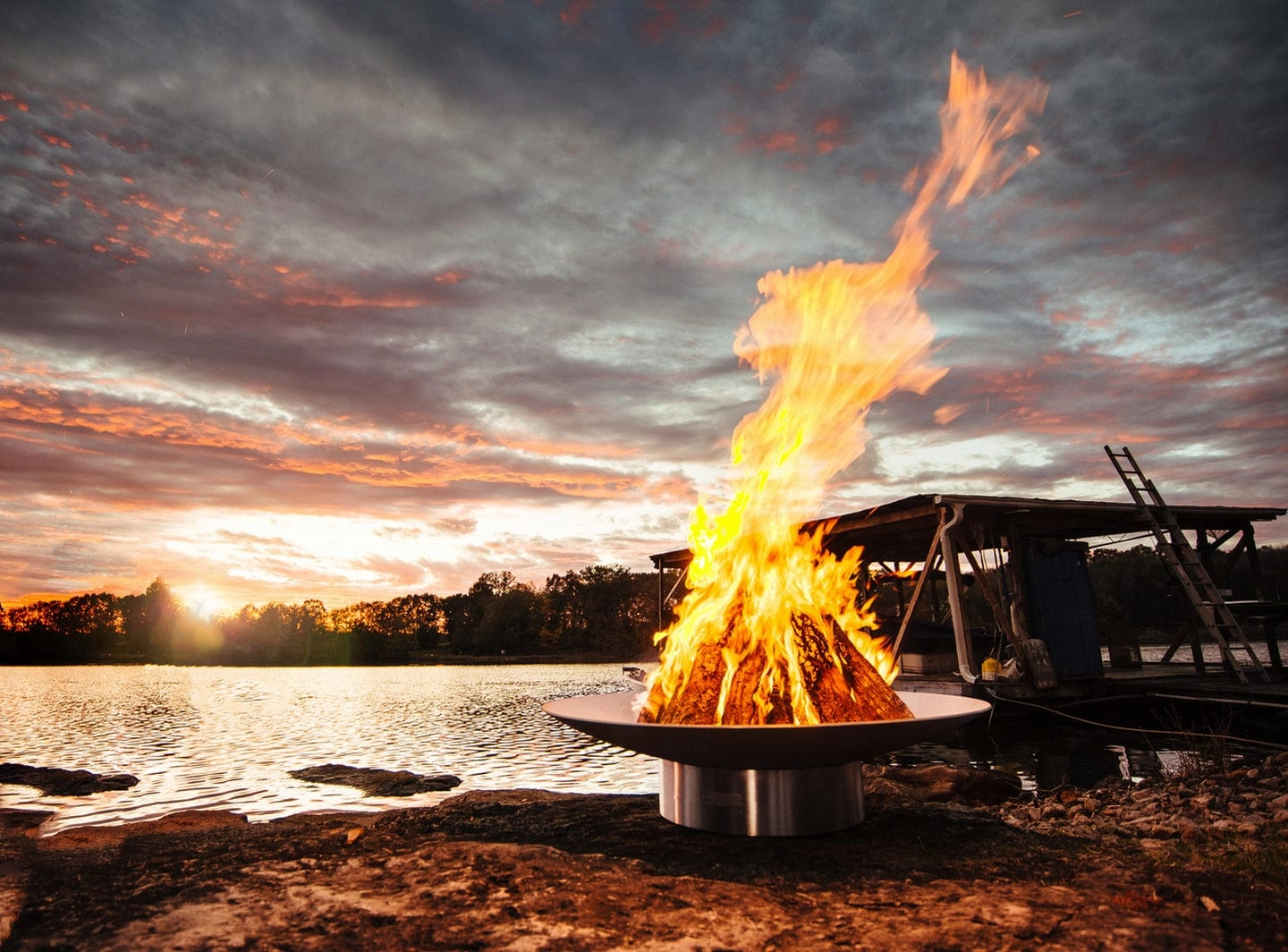 Fire Pit Art Bella Vita 34-inch Electric AWEIS Fire Pit - BellaVita34 - PENTA18-125K BTU-AWEIS