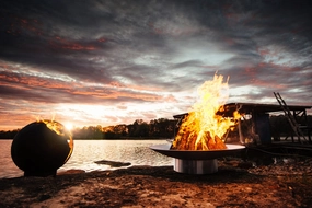 Fire Pit Art Bella Vita 46-inch Electric AWEIS Fire Pit - Bella Vita46-PENTA24-200K BTU-AWEISportable outdoor fire pit with lid