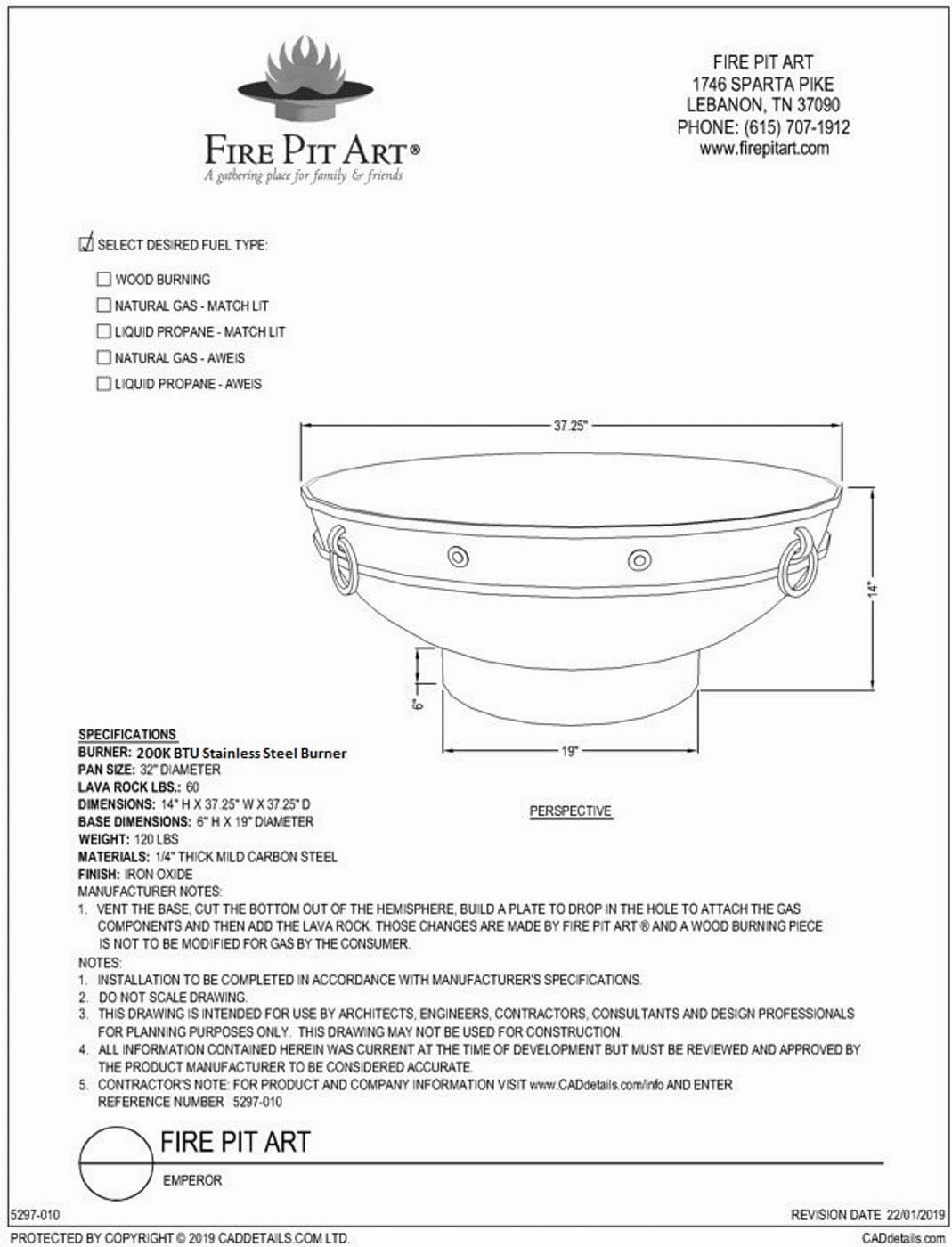 Fire Pit Art Emperor 37-inch Electric AWEIS Fire Pit - Emperor-PENTA24-200K BTU-AWEIS