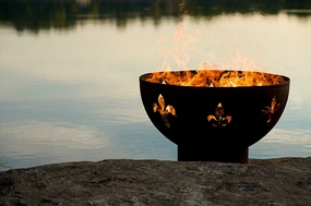 Fire Pit Art Fleur de Lis 36-inch Electric AWEIS Fire Pit - Fleur De Lis-PENTA24-200K BTU-AWEISportable outdoor fire pit with lid