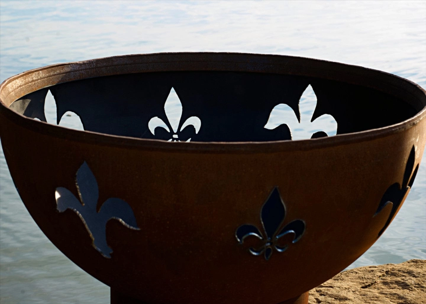 Fire Pit Art Fleur de Lis 36-inch Electric AWEIS Fire Pit - Fleur De Lis-PENTA24-200K BTU-AWEIS