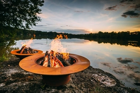 Fire Pit Art Magnum 54-inch Wood Burning Fire Pit - MAGportable outdoor fire pit with lid