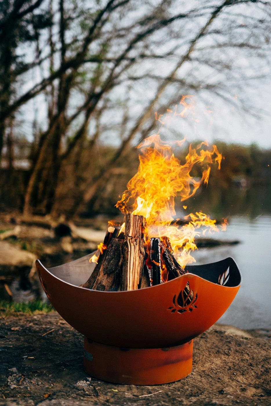 Fire Pit Art Namaste 36-inch Wood Burning Fire Pit - NAM