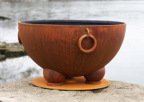 Fire Pit Art Nepal 41-inch Gas Fire Pit - NPportable outdoor fire pit with lid