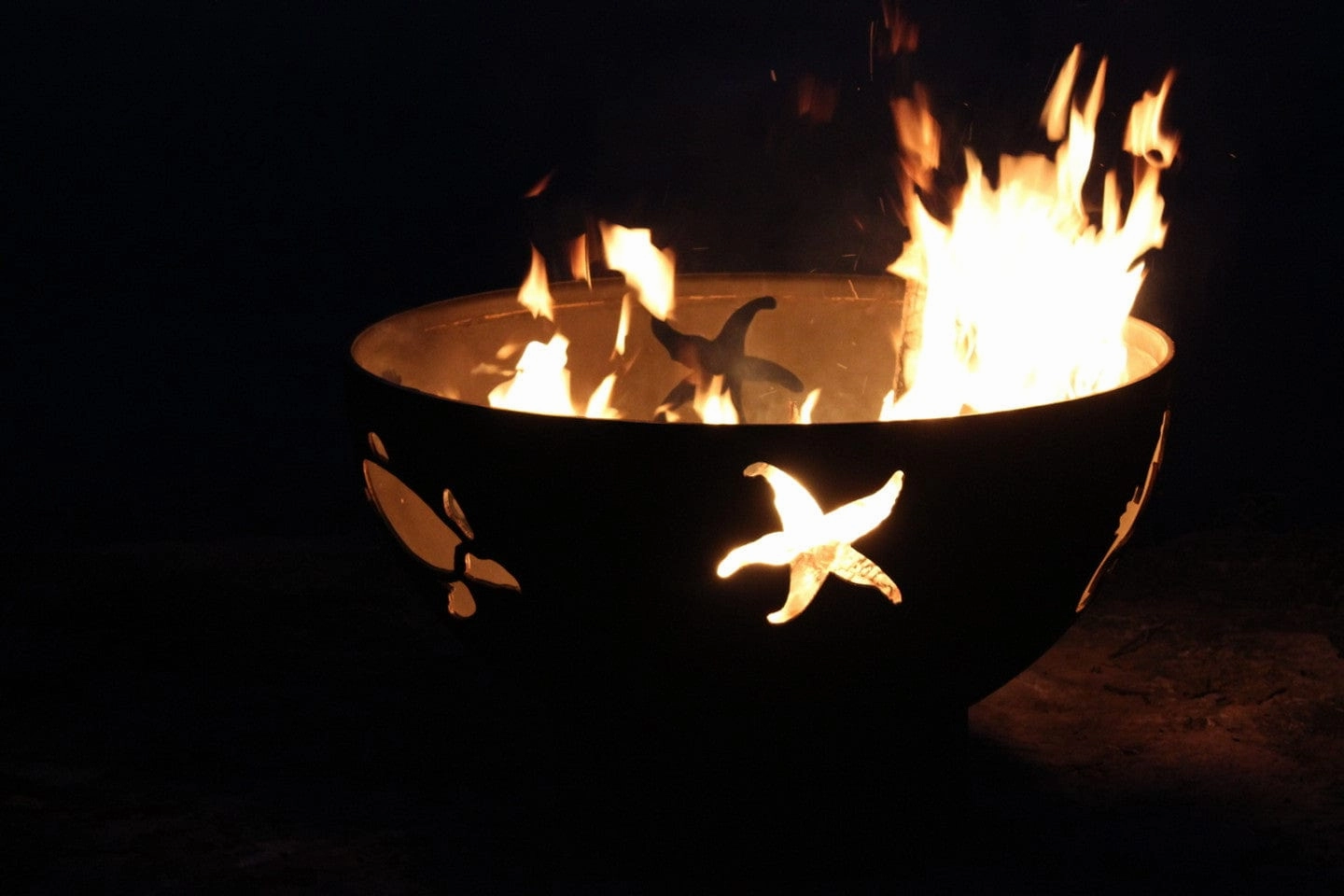 Fire Pit Art Sea Creatures 36-inch Wood Burning Fire Pit - SEA