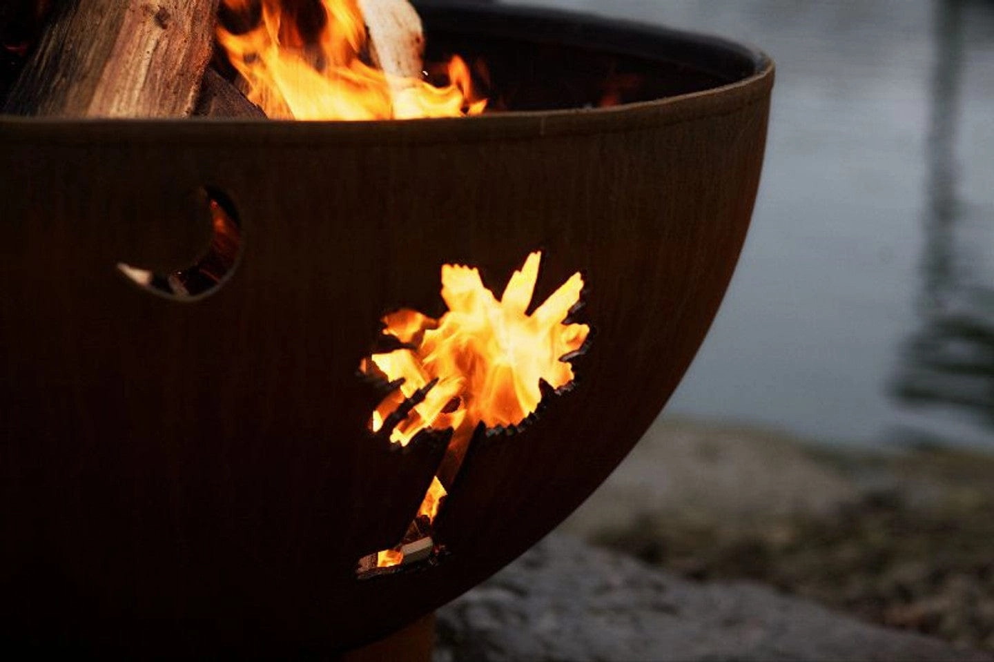 Fire Pit Art Tropical Moon 36-inch Gas Fire Pit - TM