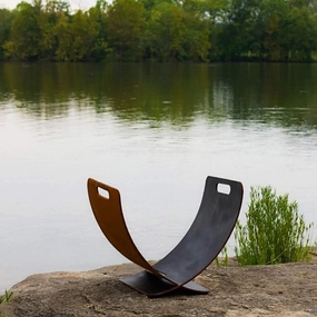 Fire Pit Art Wings In Flight Log Rack WOF Carbon Steel WOF-CarbonFireproof mat for under fire pit
