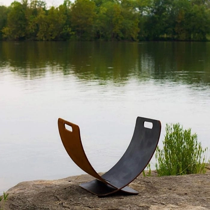 Fire Pit Art Wings In Flight Log Rack WOF Carbon Steel WOF-CarbonFireproof mat for under fire pit
