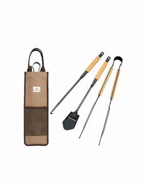 Fire Tool Set Pro. essential outdoor cooking accessories kit