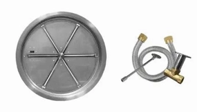 Firegear 19" Stainless Steel Round Pan Gas Fire Pit Insert FPB-19RBSMT-Nportable outdoor fire pit with lid