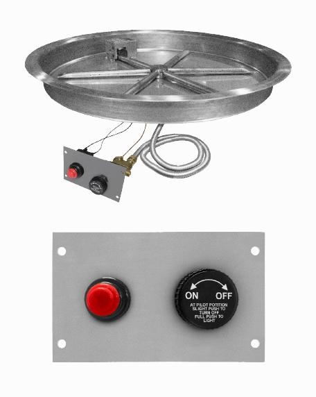 Firegear 19" Stainless Steel Round Pan Gas Fire Pit Insert FPB-19RBSTFS