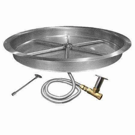 Firegear 19" Stainless Steel Round Pan Gas Fire Pit Insert FPB-19RBSTFS