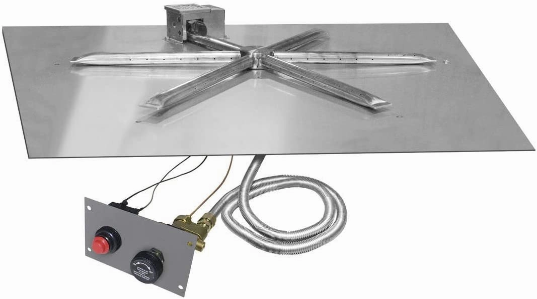 Firegear 20" Stainless Steel Square Pan Gas Fire Pit Insert FPB-20SBSTFS-Nportable outdoor fire pit with lid