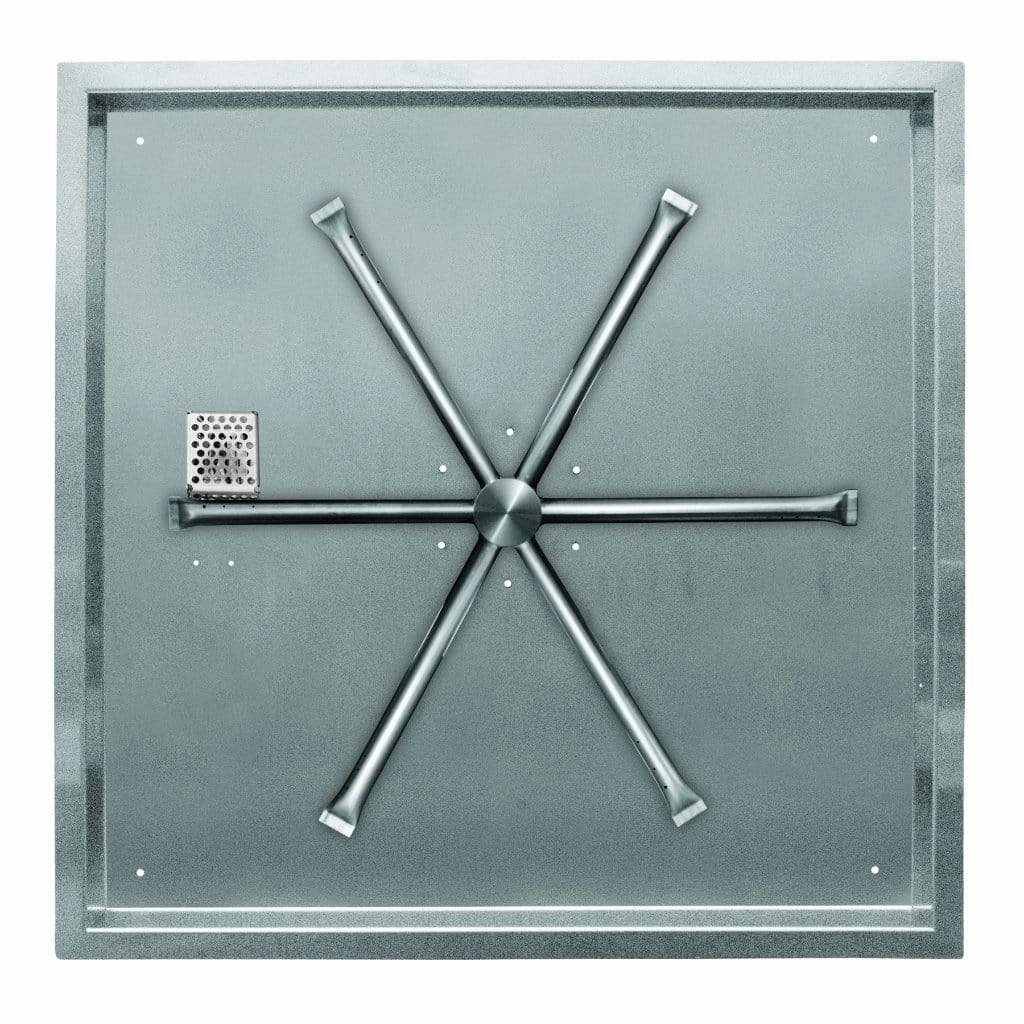 Firegear 20" Stainless Steel Square Pan Gas Fire Pit Insert FPB-20SBSTMSI-N