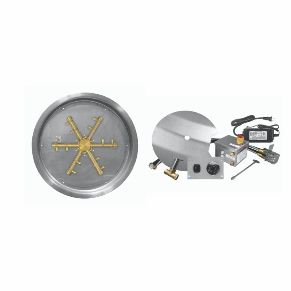 Firegear 25" Round Drop-In Pan Brass Burning Spur FPB-25RPSBR21AWSportable outdoor fire pit with lid