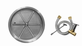 Firegear 25" Stainless Steel Round Pan Gas Fire Pit Insert FPB-25RBS22MT-Nportable outdoor fire pit with lid