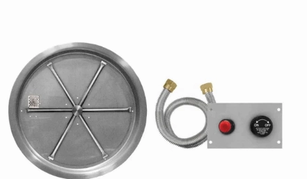 Firegear 25" Stainless Steel Round Pan Gas Fire Pit Insert FPB-25RBSTMSI-Nportable outdoor fire pit with lid