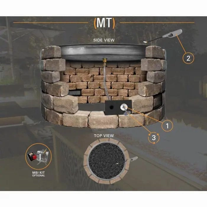 Firegear 25" Stainless Steel Square Flat Pan Gas Fire Pit Insert FPB-25SFBSTFS-N