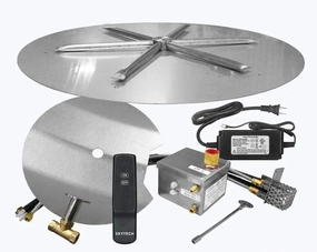Firegear 26" Stainless Steel Round Disk Gas Fire Pit Kit with Remote FPB-26DBSAWSportable outdoor fire pit with lid