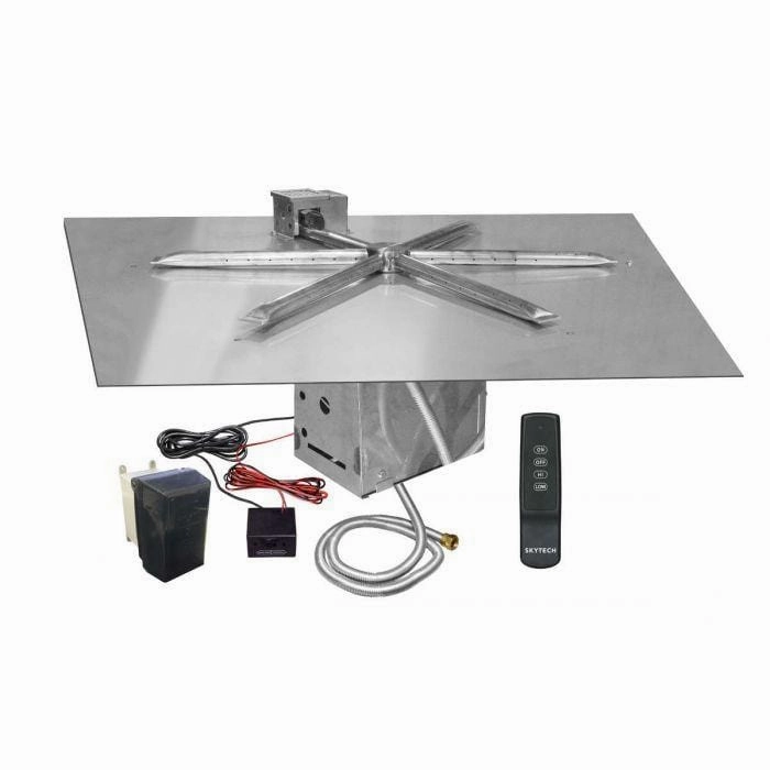 Firegear 30" Square Flat Pan Gas Fire Pit Insert FPB-30SFBSTFS