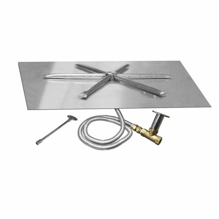Firegear 30" Square Flat Pan Gas Fire Pit Insert FPB-30SFBSTFSportable outdoor fire pit with lid
