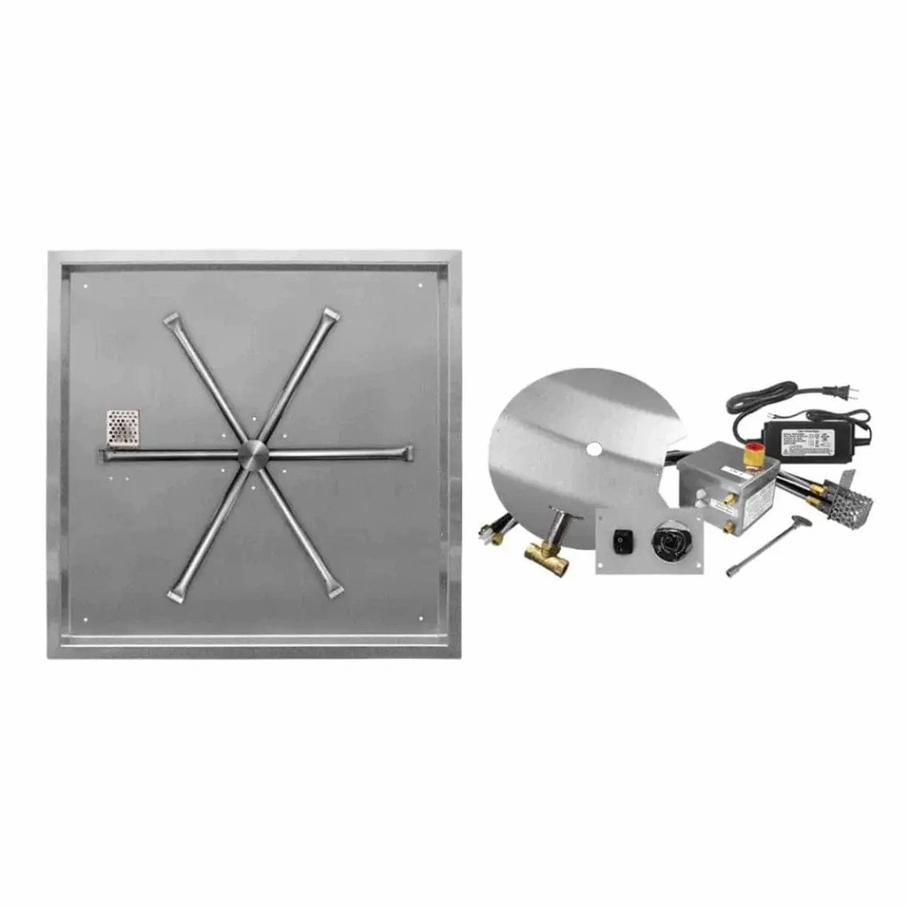Firegear 30" Stainless Steel Square Flat Pan Gas Fire Pit Kit with Remote FPB-30SFBSAWSportable outdoor fire pit with lid