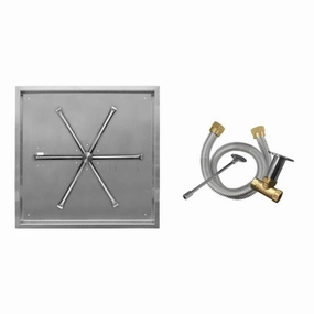 Firegear 32" Stainless Steel Square Pan Gas Fire Pit Insert FPB-32SBS31MT-Nportable outdoor fire pit with lid