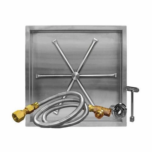 Firegear 38" SS Square Pan Gas Fire Pit Insert FPB-38SBS36MT-N